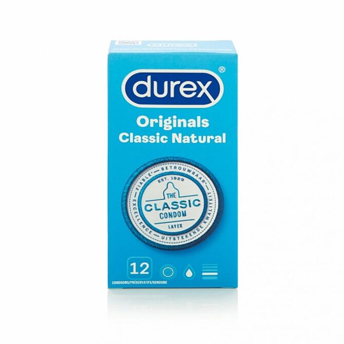 Durex – Classic Natural prezervatyvai 12 vnt