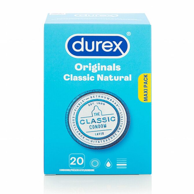 Durex – Classic Natural prezervatyvai 20 vnt