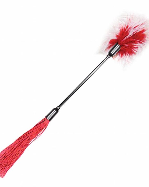 Švelnus botagas S&M raudonos ir baltos spalvos