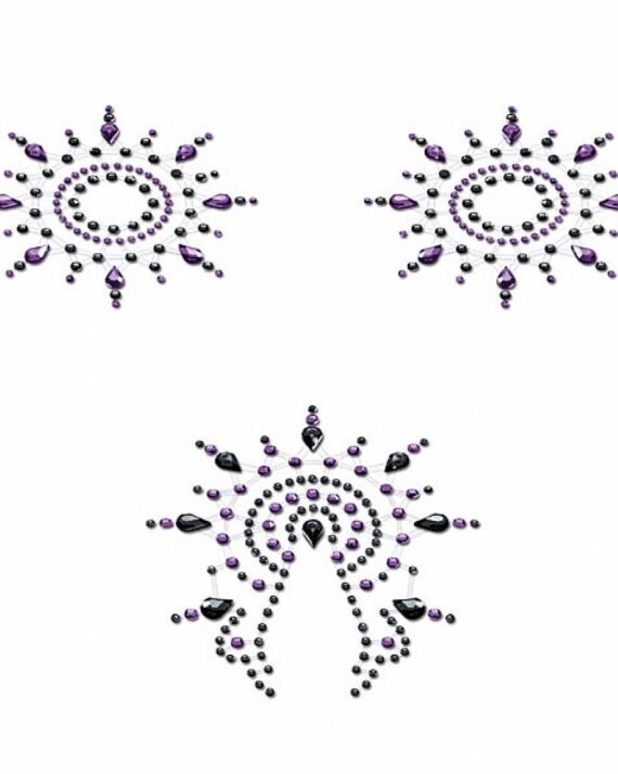 Krūtinės papuošalas Petits Joujoux juodos ir violetinės spalvos