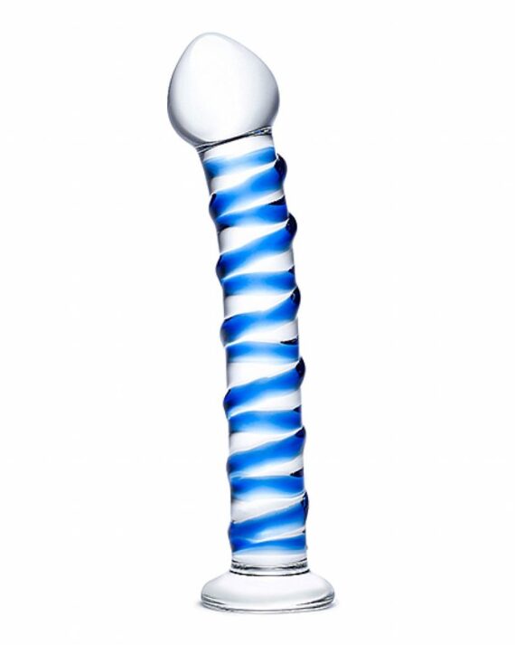 Mėlynas spiralinis Dildo Glas