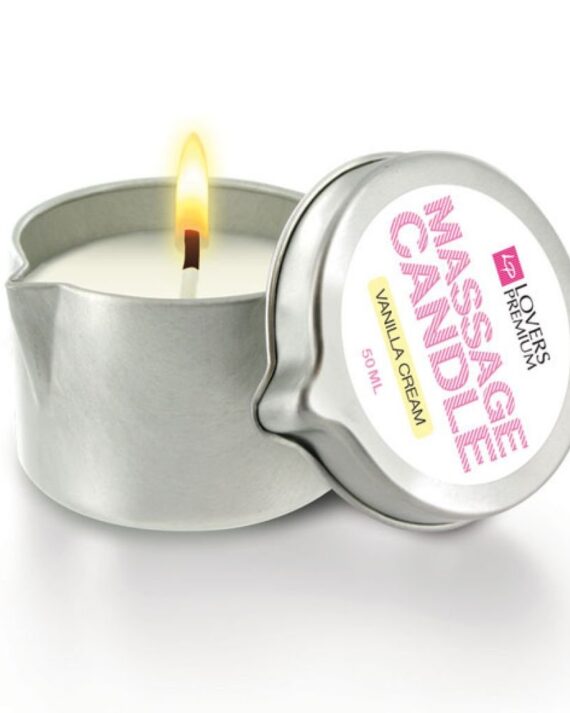 Masažo žvakės LoversPremium vanilės kremo kvapo