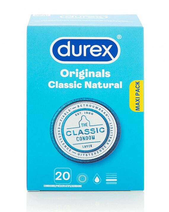 Durex - Classic Natural prezervatyvai 20 vnt