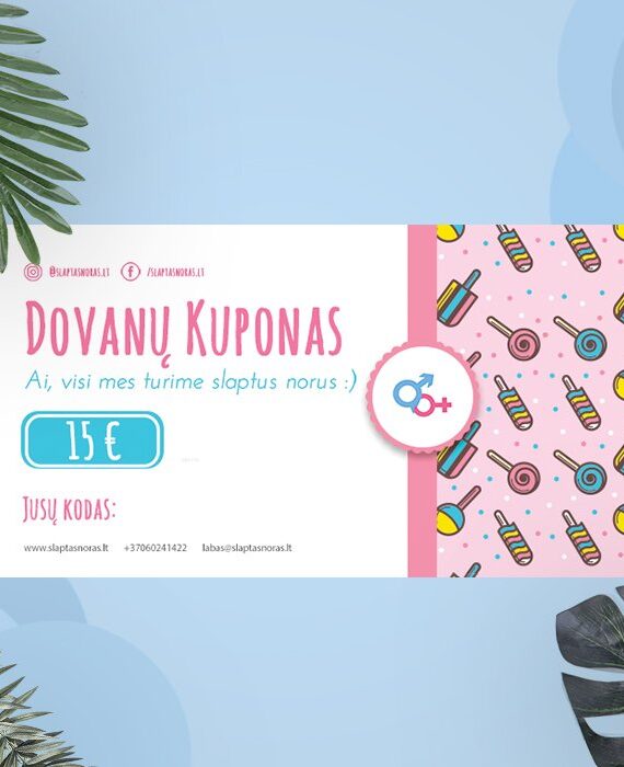 15 Eur vertės Dovanų kuponas