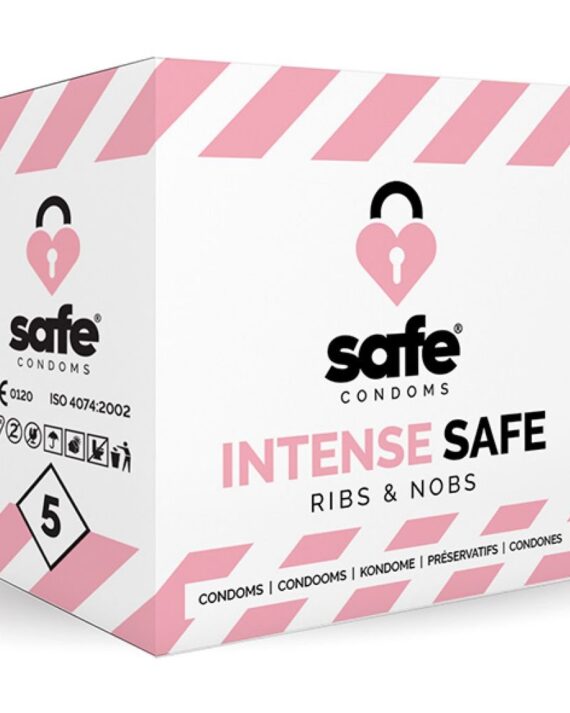Safe - Prezervatyvai su įdubimais ir iškilimais 5 vnt